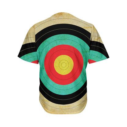 Grunge Bullseye Target Print Men's Baseball Jersey