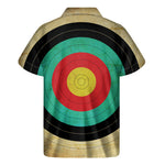 Grunge Bullseye Target Print Men's Short Sleeve Shirt