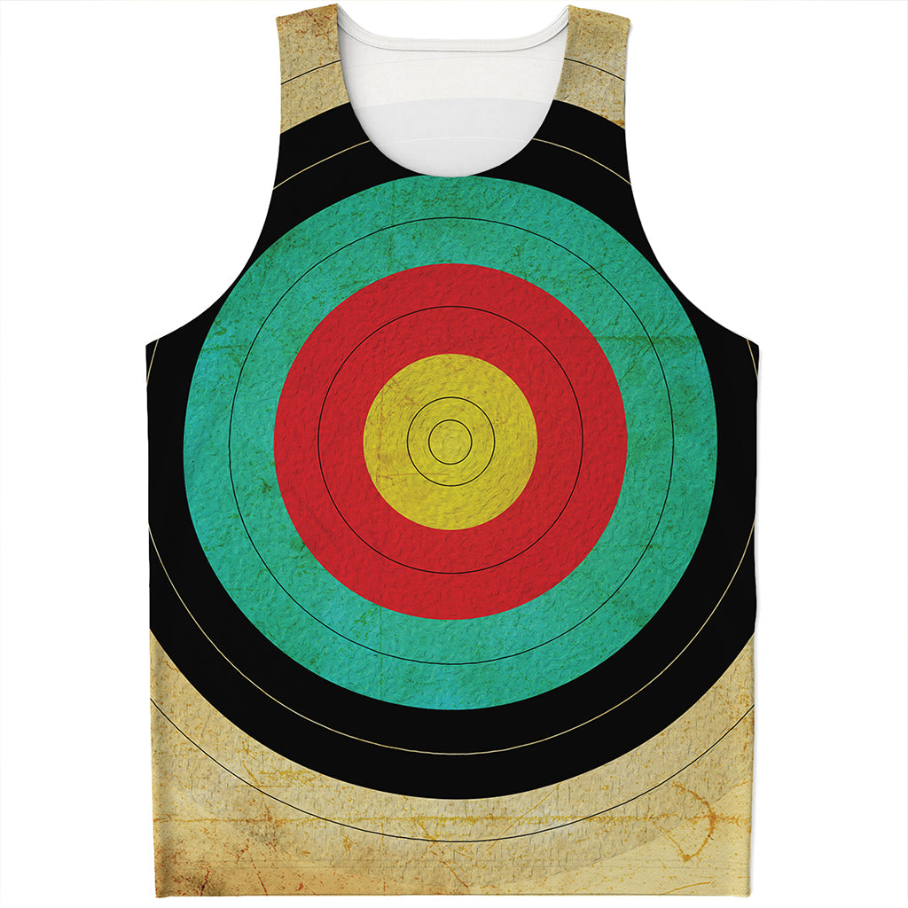 Grunge Bullseye Target Print Men's Tank Top
