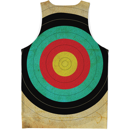 Grunge Bullseye Target Print Men's Tank Top