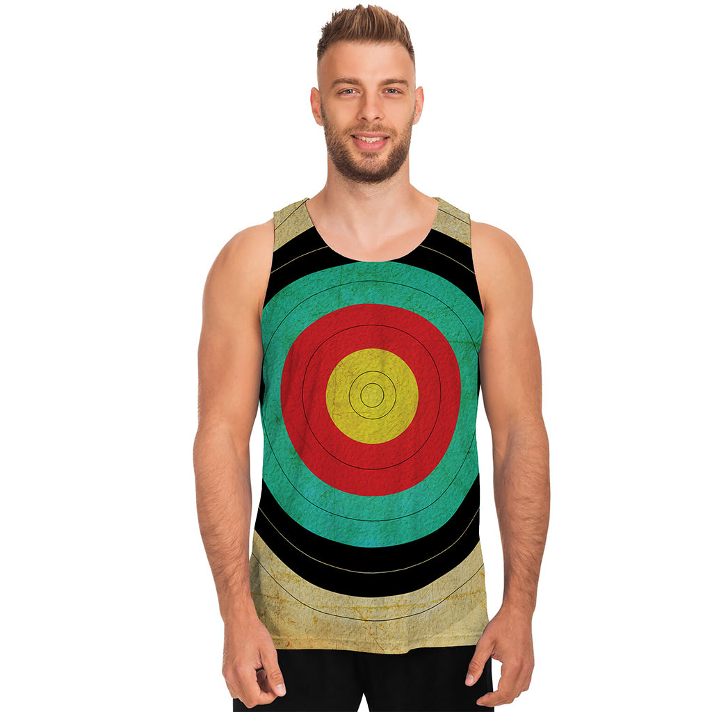 Grunge Bullseye Target Print Men's Tank Top