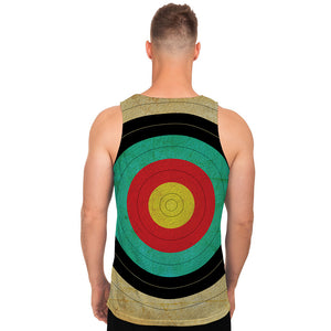 Grunge Bullseye Target Print Men's Tank Top