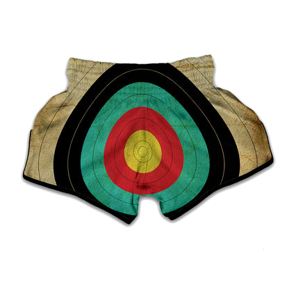 Grunge Bullseye Target Print Muay Thai Boxing Shorts