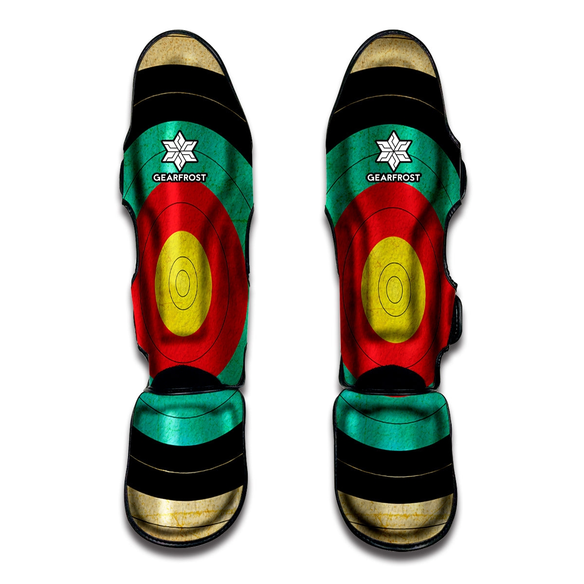 Grunge Bullseye Target Print Muay Thai Shin Guard