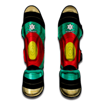 Grunge Bullseye Target Print Muay Thai Shin Guard