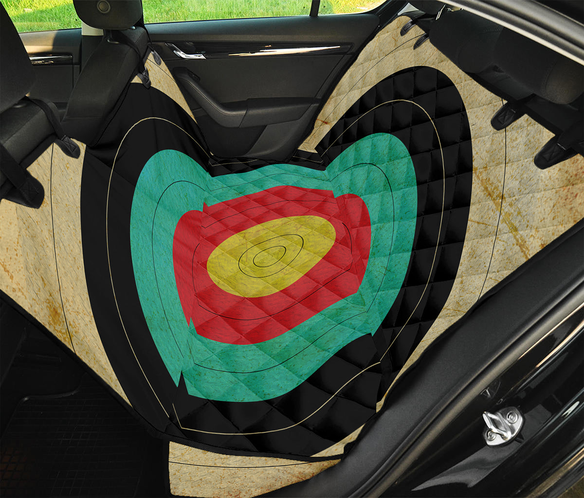 Grunge Bullseye Target Print Pet Car Back Seat Cover