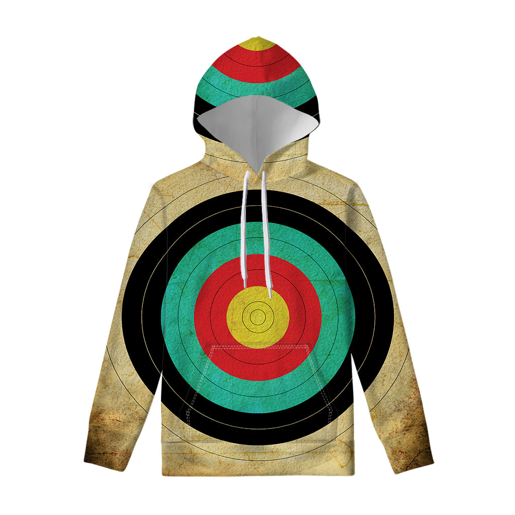 Grunge Bullseye Target Print Pullover Hoodie