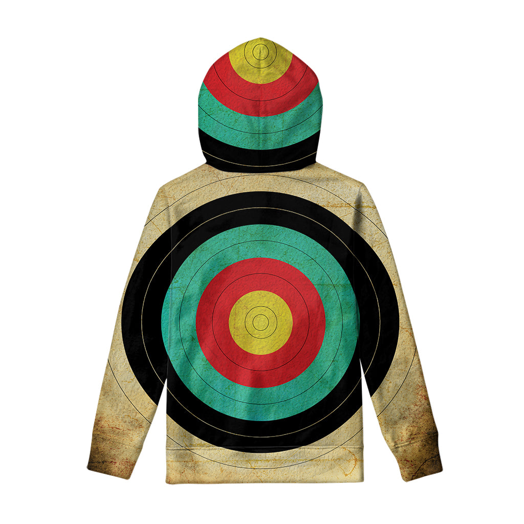 Grunge Bullseye Target Print Pullover Hoodie