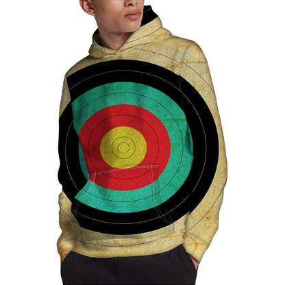Grunge Bullseye Target Print Pullover Hoodie