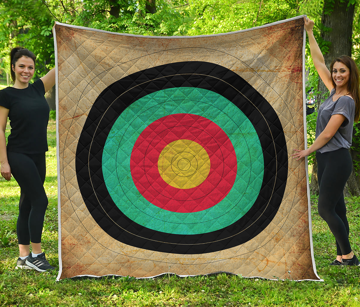 Grunge Bullseye Target Print Quilt