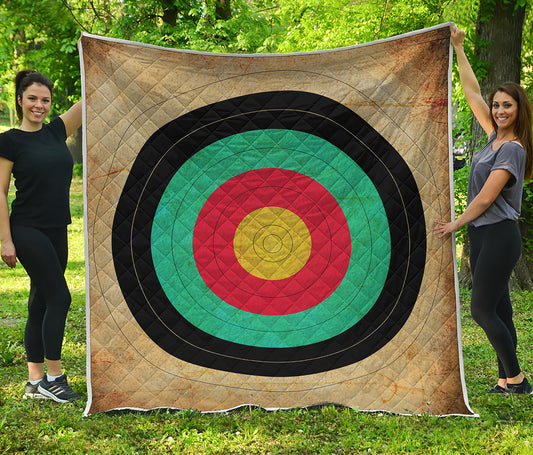 Grunge Bullseye Target Print Quilt