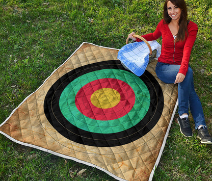 Grunge Bullseye Target Print Quilt