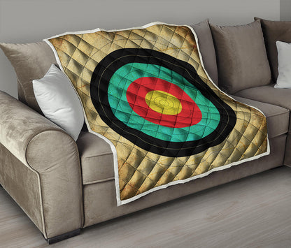 Grunge Bullseye Target Print Quilt