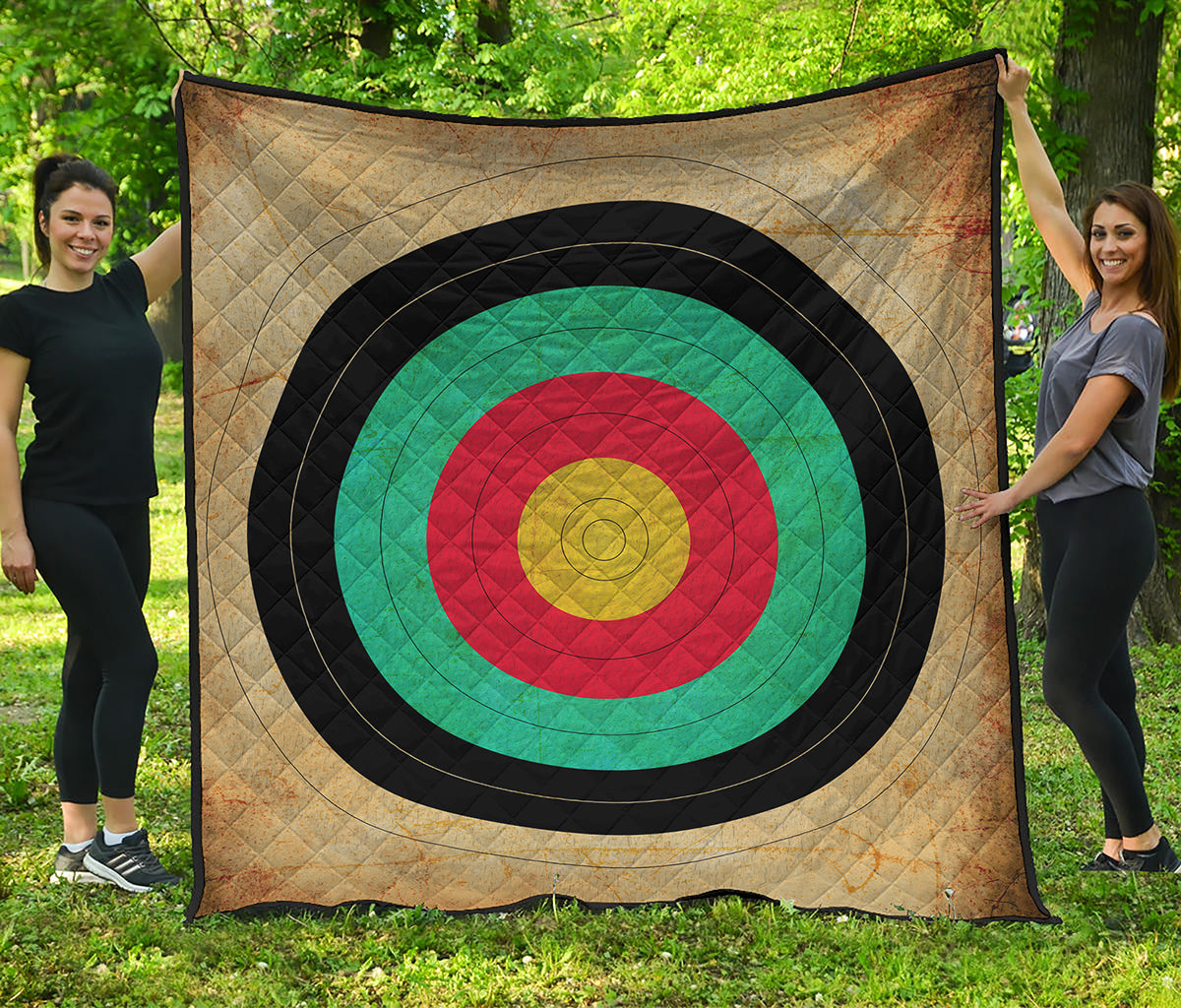 Grunge Bullseye Target Print Quilt