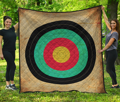 Grunge Bullseye Target Print Quilt