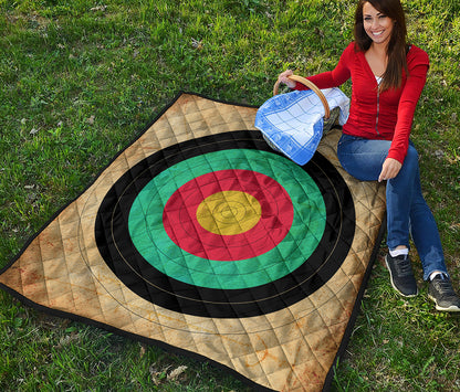 Grunge Bullseye Target Print Quilt