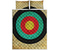 Grunge Bullseye Target Print Quilt Bed Set