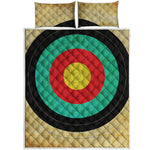 Grunge Bullseye Target Print Quilt Bed Set