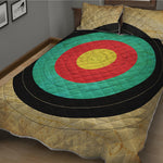 Grunge Bullseye Target Print Quilt Bed Set