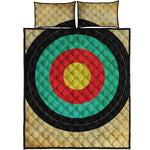 Grunge Bullseye Target Print Quilt Bed Set