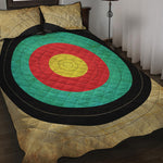 Grunge Bullseye Target Print Quilt Bed Set