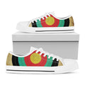 Grunge Bullseye Target Print White Low Top Sneakers