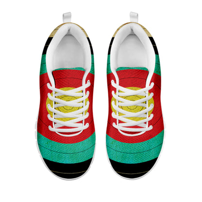 Grunge Bullseye Target Print White Sneakers
