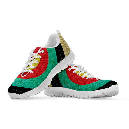 Grunge Bullseye Target Print White Sneakers