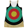 Grunge Bullseye Target Print Women's Racerback Tank Top