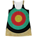 Grunge Bullseye Target Print Women's Racerback Tank Top