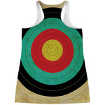 Grunge Bullseye Target Print Women's Racerback Tank Top