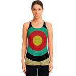 Grunge Bullseye Target Print Women's Racerback Tank Top