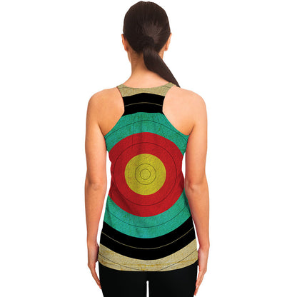 Grunge Bullseye Target Print Women's Racerback Tank Top