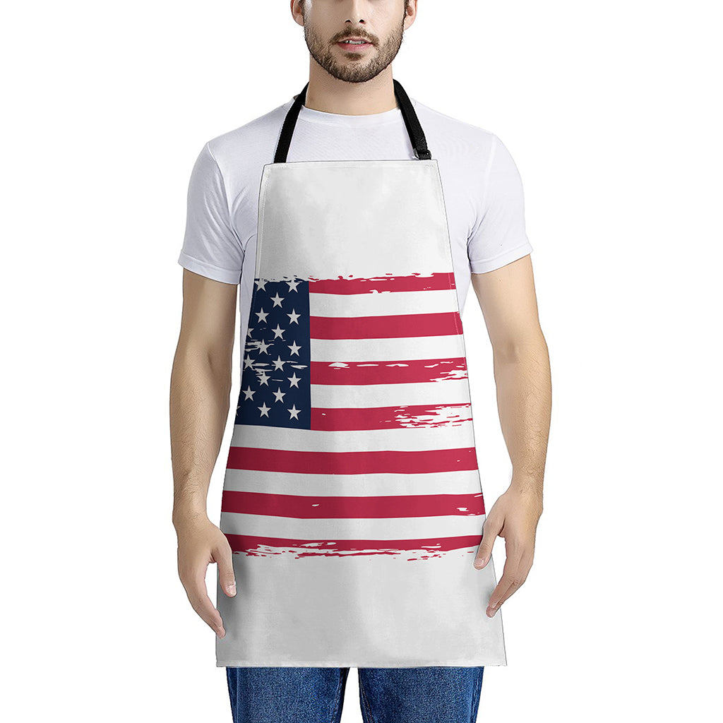 Grunge Flag Of USA Print Apron