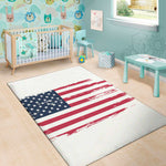 Grunge Flag Of USA Print Area Rug