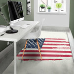 Grunge Flag Of USA Print Area Rug