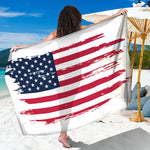 Grunge Flag Of USA Print Beach Sarong Wrap