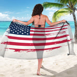 Grunge Flag Of USA Print Beach Sarong Wrap