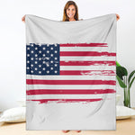 Grunge Flag Of USA Print Blanket