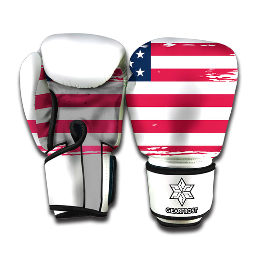 Grunge Flag Of USA Print Boxing Gloves