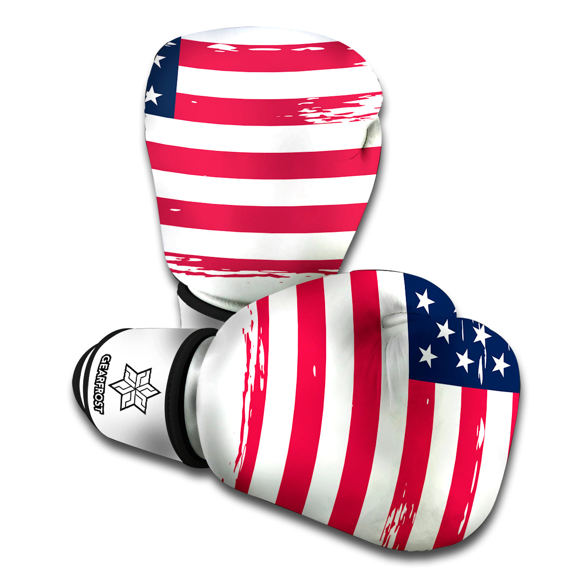 Grunge Flag Of USA Print Boxing Gloves