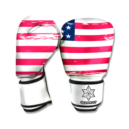 Grunge Flag Of USA Print Boxing Gloves