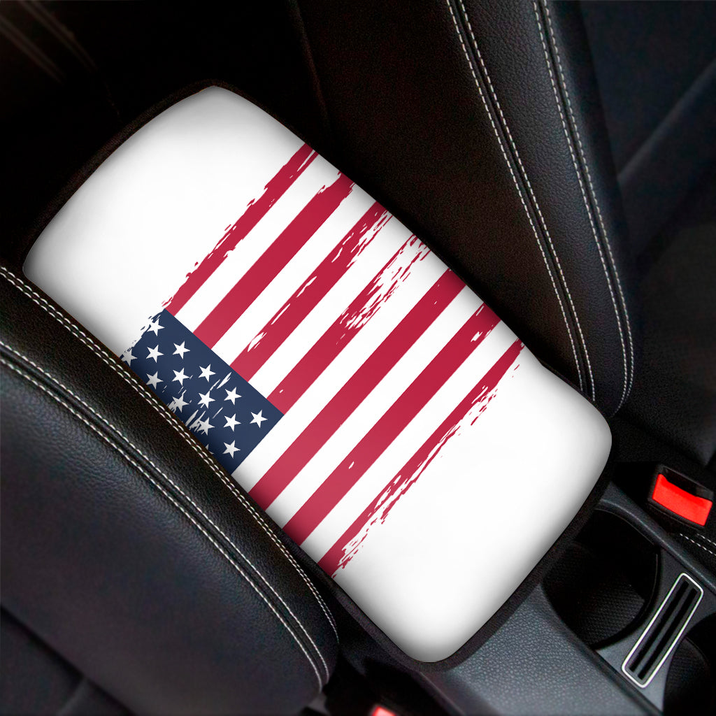 Grunge Flag Of USA Print Car Center Console Cover