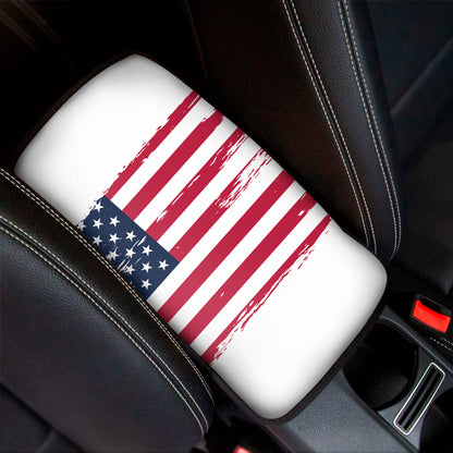 Grunge Flag Of USA Print Car Center Console Cover