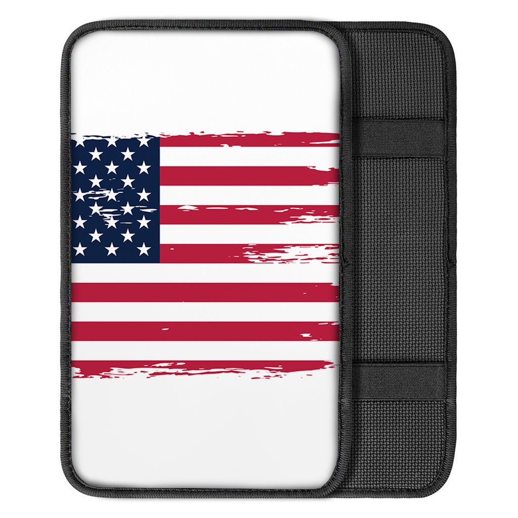 Grunge Flag Of USA Print Car Center Console Cover