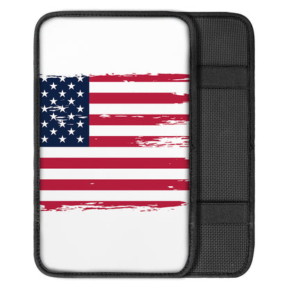 Grunge Flag Of USA Print Car Center Console Cover