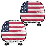 Grunge Flag Of USA Print Car Headrest Covers