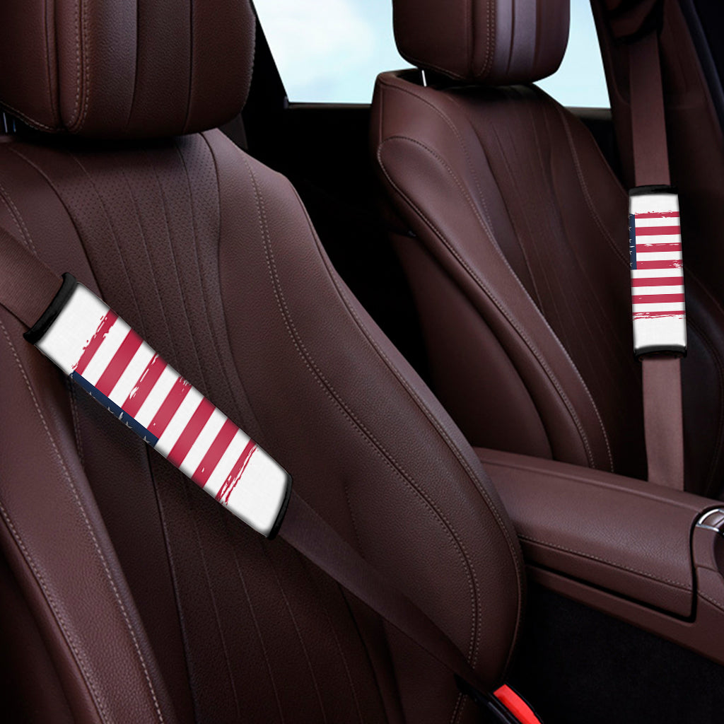 Grunge Flag Of USA Print Car Seat Belt Covers