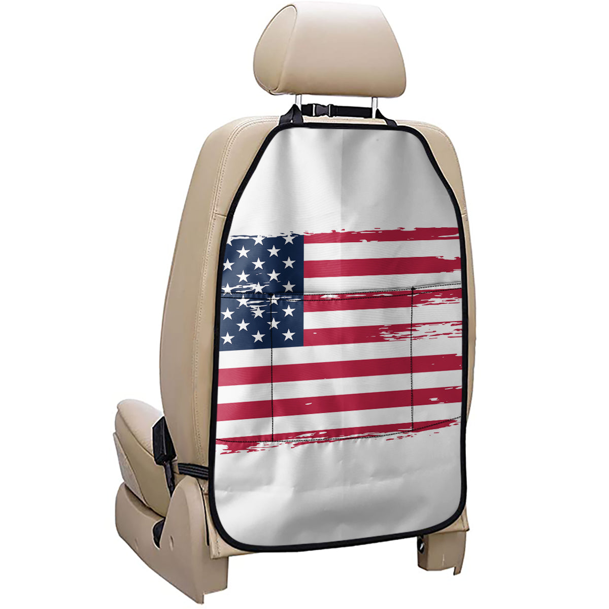 Grunge Flag Of USA Print Car Seat Organizers