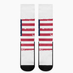 Grunge Flag Of USA Print Crew Socks